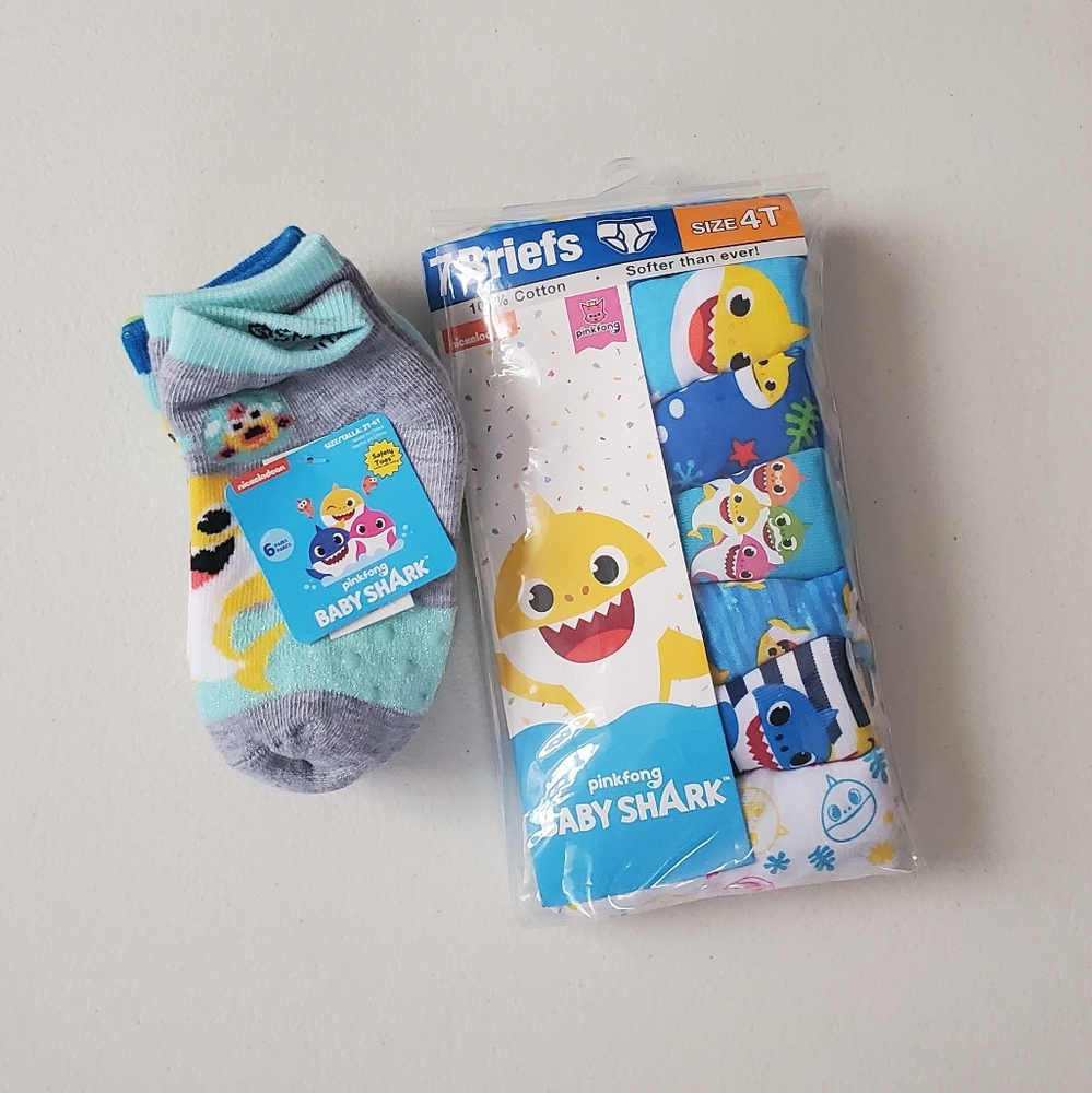 Baby shark underwear and sock bundle